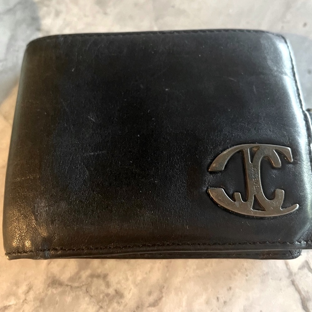 Roberto Cavalli Mens Black Leather Wallet